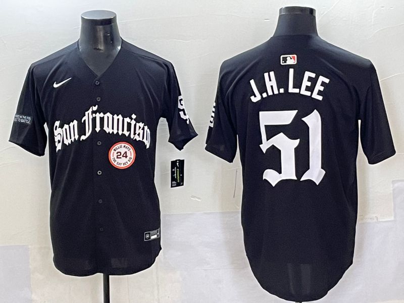 Men 2025 San Francisco Giants #51 J.H.Lee Black Five generations Joint Name Nike MLB Jersey style 54->los angeles rams->NFL Jersey